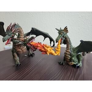Papo 36019 Green Two-headed Dragon Lot